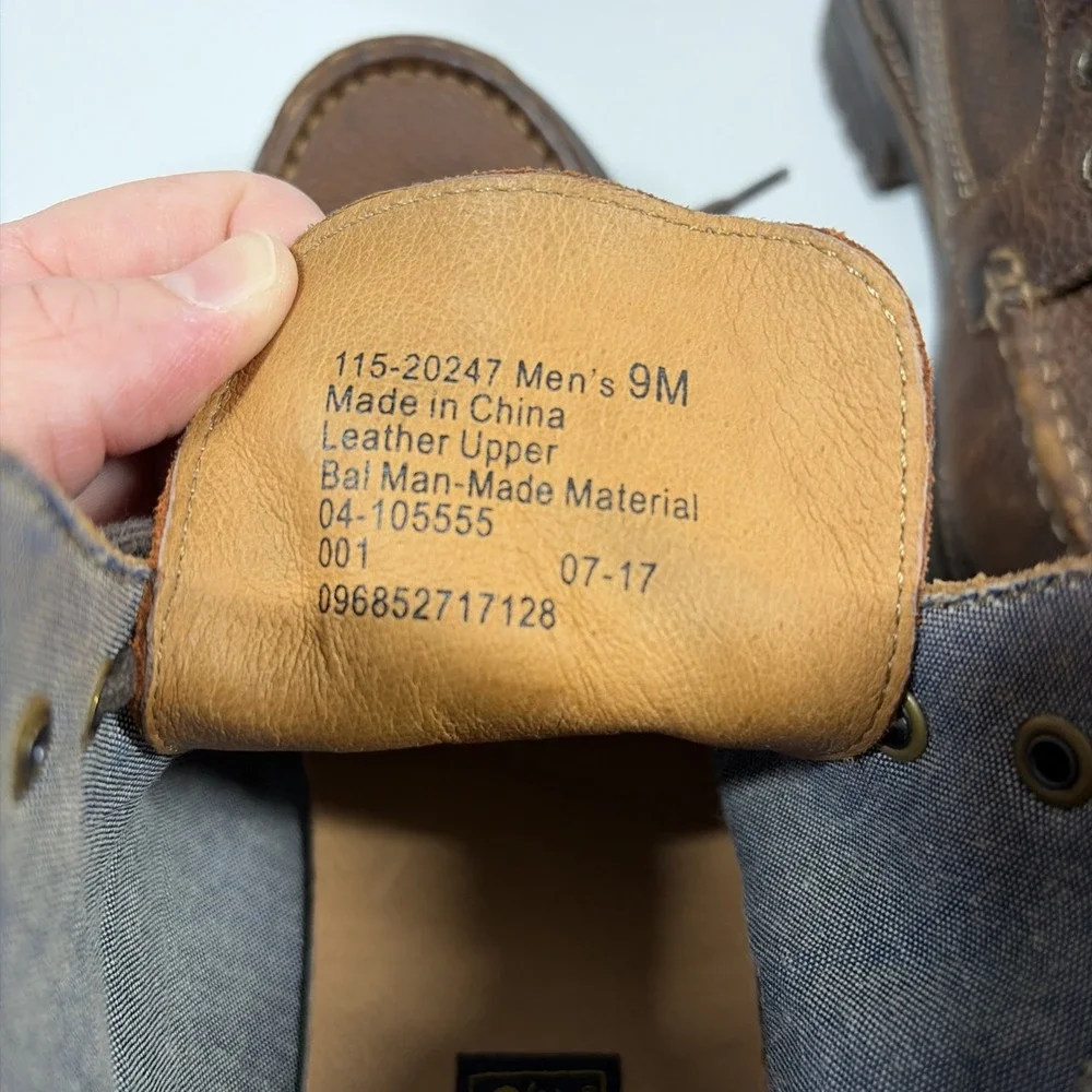 Lucky Brand Brown Leather Moc Toe Work Boots Mens 9 M-102533 Lug Heritage Logger
